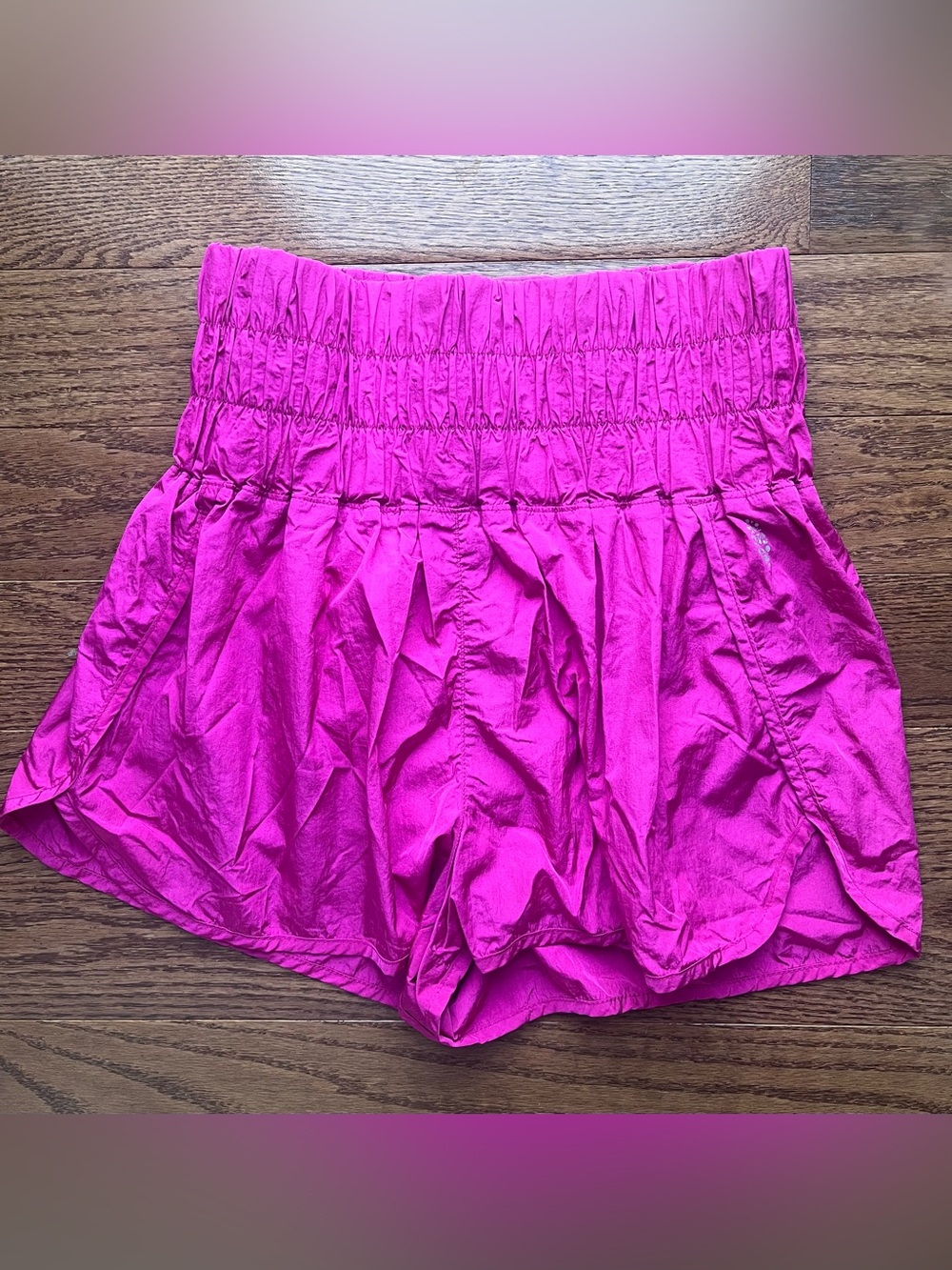FP Movement by Free People Dark Pink Smocked Waist Shorts - Size Large